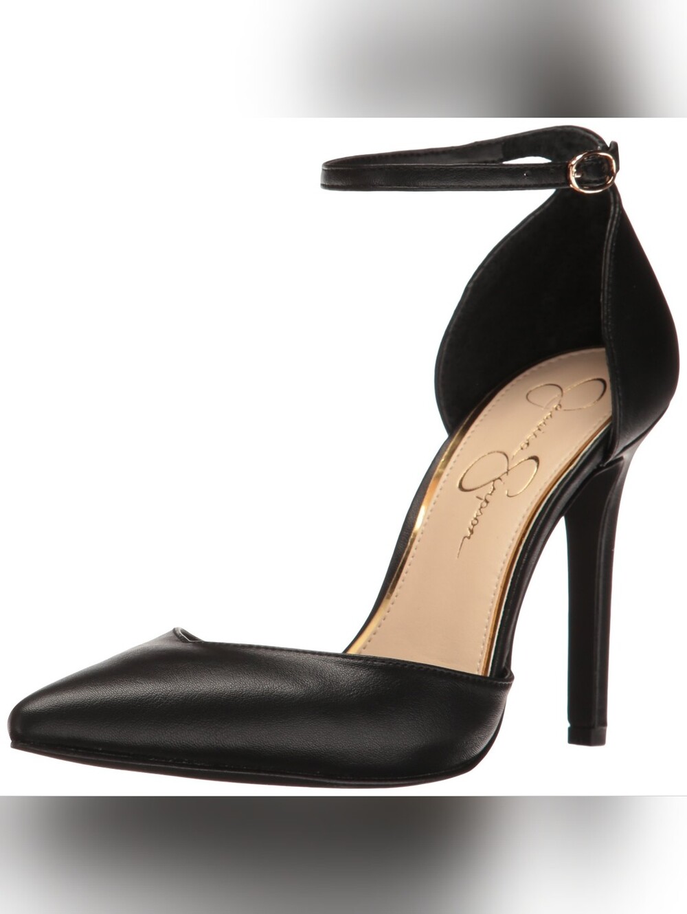 Jessica Simpson Cirrus Black Pointed-Toe Ankle-Strap Stiletto Pump